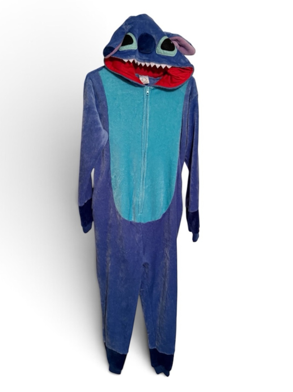 Fuzzy Blue Stitch Character Onesie Pajamas